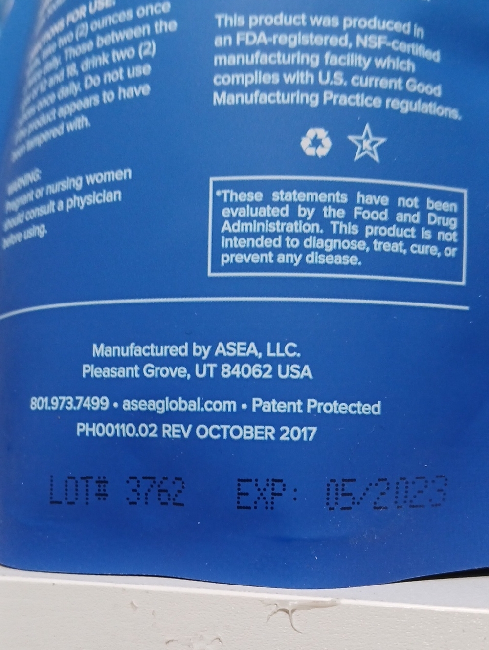 ASEA Redox Cell Signaling Supplement - Lot Of 12 Blue Pouch Packs - Picture 4 of 6